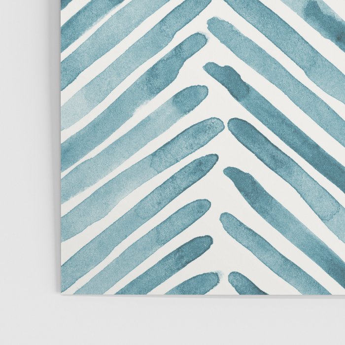Turquoise herringbone - watercolor Poster Gallery Image 3