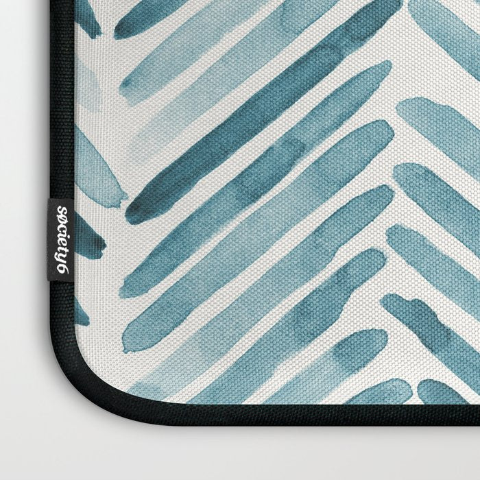 Turquoise herringbone - watercolor Laptop Sleeve Gallery Image 3