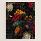 Midnight Hours Dark Vintage Flowers Garden Jigsaw Puzzle Gallery Image 1