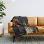 Midnight Hours Dark Vintage Flowers Garden Throw Blanket Gallery Image 1