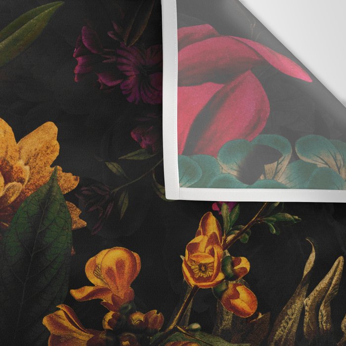 Midnight Hours Dark Vintage Flowers Garden Wall Tapestry Gallery Image 3