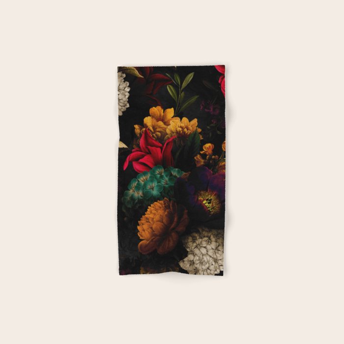 Midnight Hours Dark Vintage Flowers Garden Hand & Bath Towel Gallery Image 1