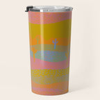 Vintage Western Desert Landscape in Dusty Neon Travel Mug Gallery Image 3
