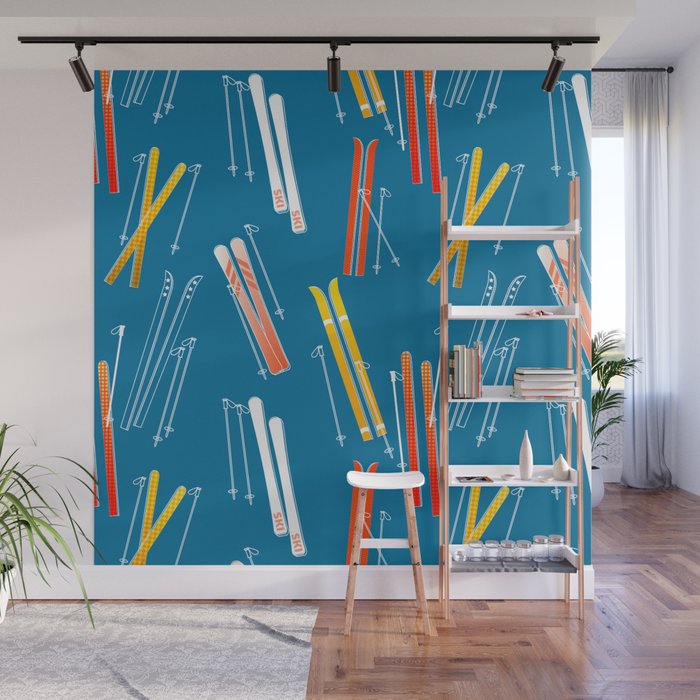 Colorful Ski Pattern Wall Mural Gallery Image 1