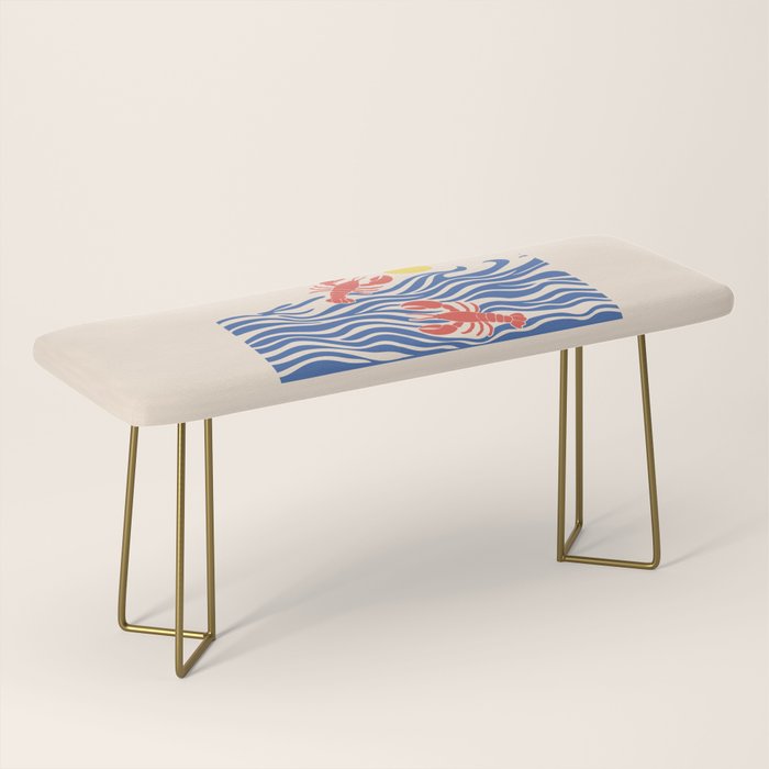 Lobsters Frolicking in the Ocean Waves Bench Gallery Image 2