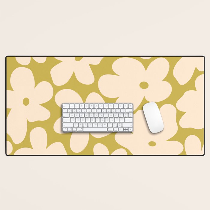 Yellow and Cream - 70's Daisy Desk Mat Gallery Image 1