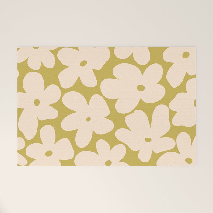 Yellow and Cream - 70's Daisy Welcome Mat Gallery Image 1
