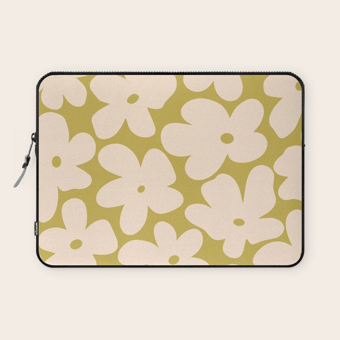 Yellow and Cream - 70's Daisy Laptop Sleeve