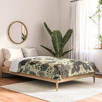 Gray, Black, Cream, Yellow & Red Sophisticated Floral Pattern Comforter Gallery Image 2
