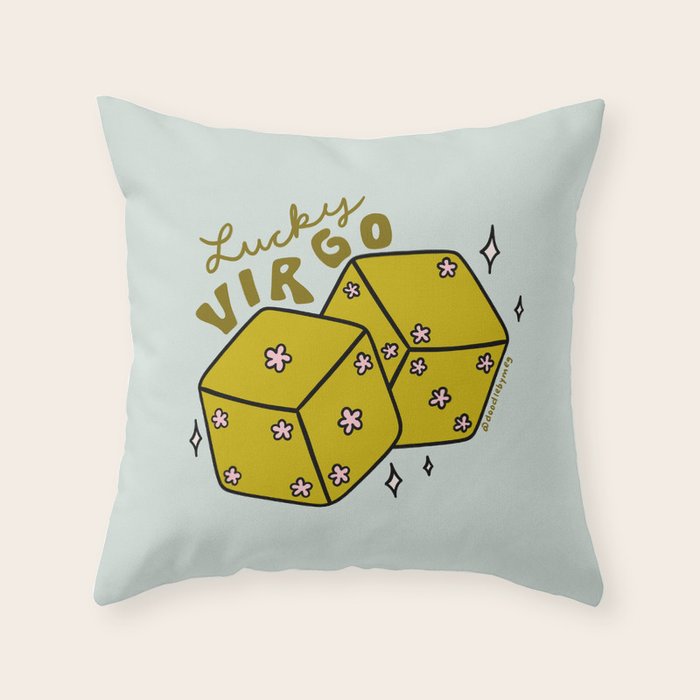 Virgo Dice Throw Pillow Gallery Image 1