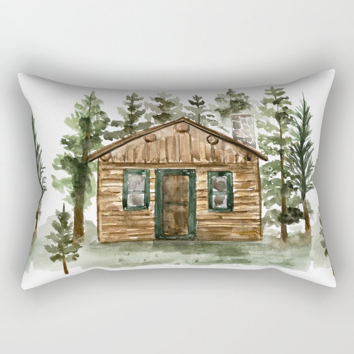 Cabin in the Woods Rectangular Pillow Gallery Image 2