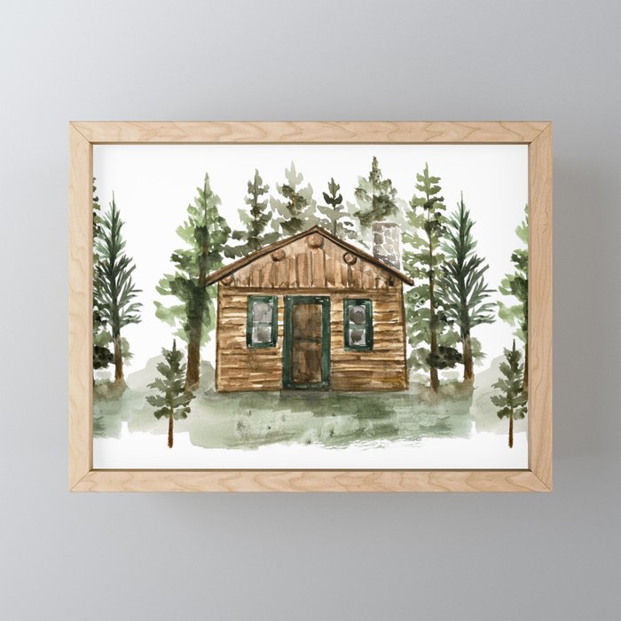 Cabin in the Woods Mini Art Print Gallery Image 1