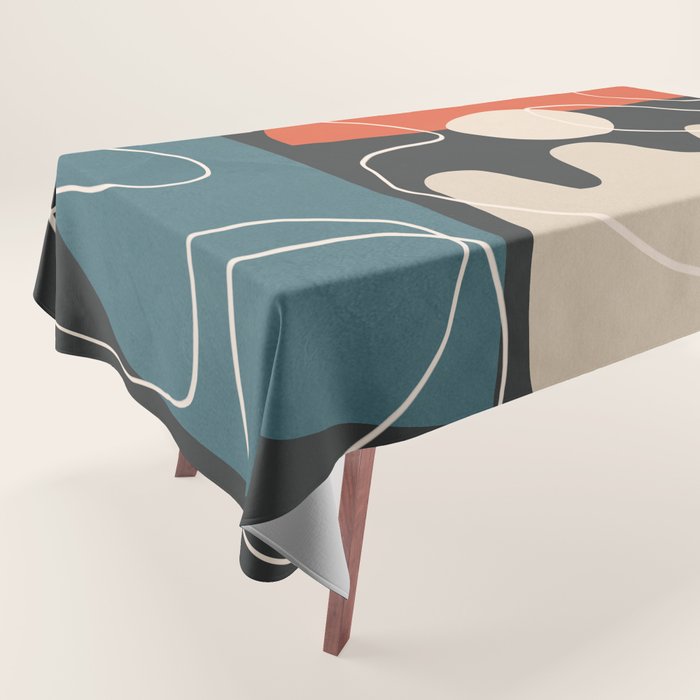 Minimal Colorful Abstract Shapes 8 Tablecloth Gallery Image 1