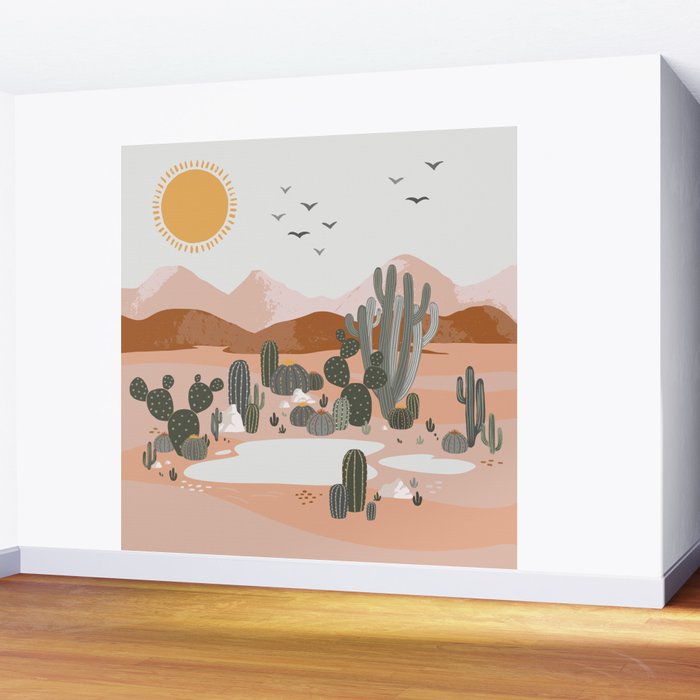 Desert Landscape Oasis Wall Mural Gallery Image 2