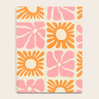 Retro checkered flower mosaic art pattern Notebook Gallery Image 4
