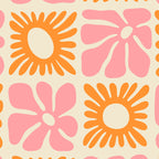 Retro checkered flower mosaic art pattern Coffee Mug Gallery Image 2