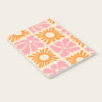 Retro checkered flower mosaic art pattern Notebook Gallery Image 2