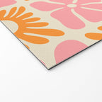 Retro checkered flower mosaic art pattern Welcome Mat Gallery Image 2