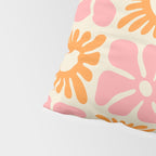 Retro checkered flower mosaic art pattern Pillow Sham Gallery Image 4