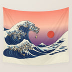 The Great Wave of Pug Wall Tapestry Gallery Image 4