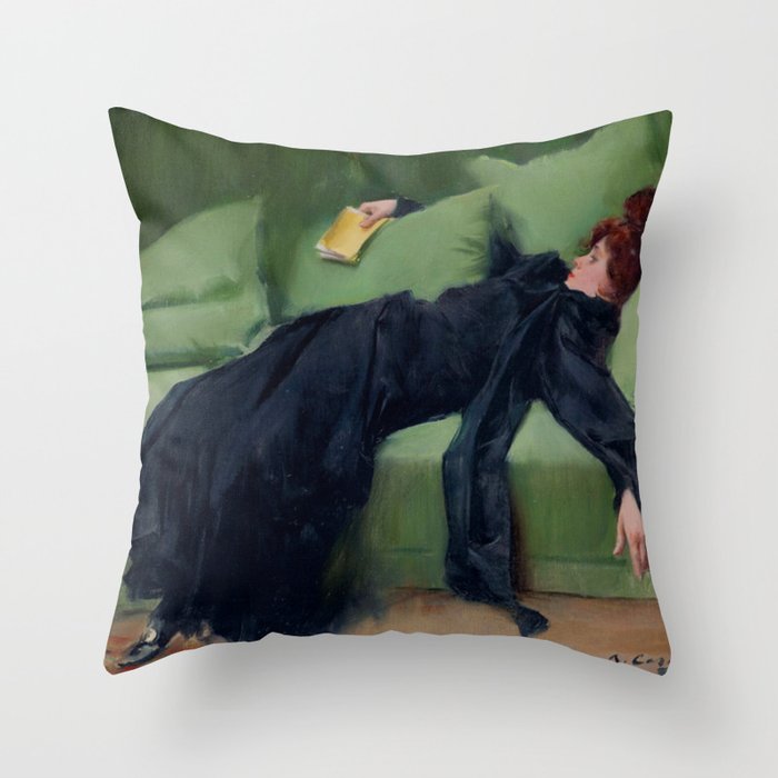 Decadent Young Woman after the Dance Throw Pillow Gallery Image 6