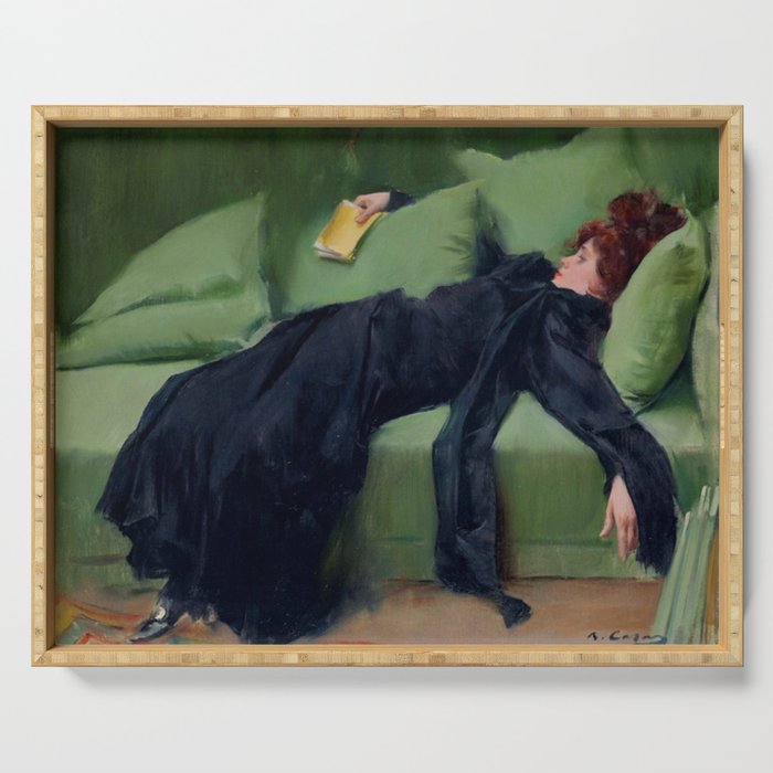 Decadent Young Woman after the Dance Serving Tray Gallery Image 1