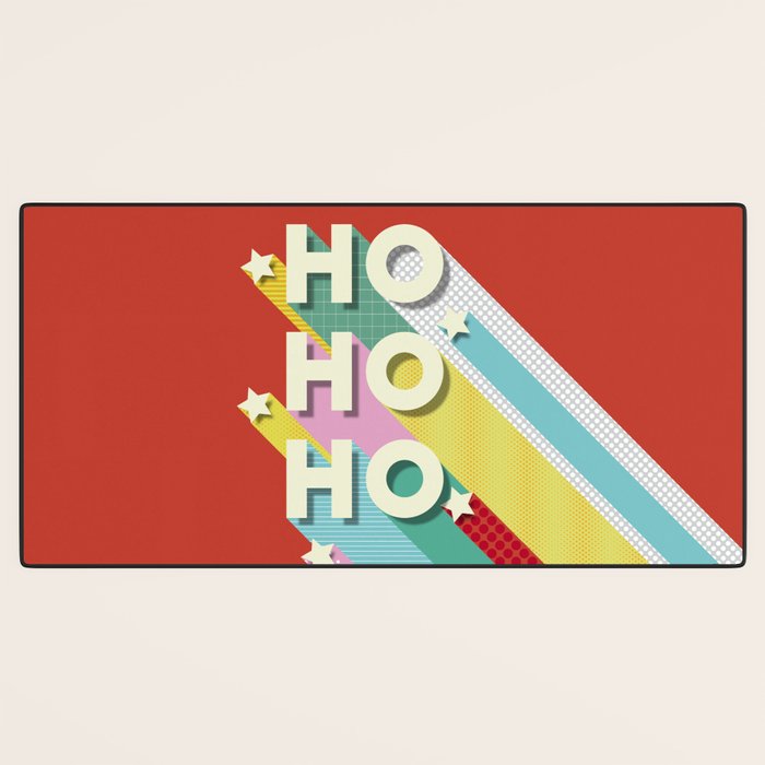 Ho Ho Ho Christmas typography Desk Mat Gallery Image 3