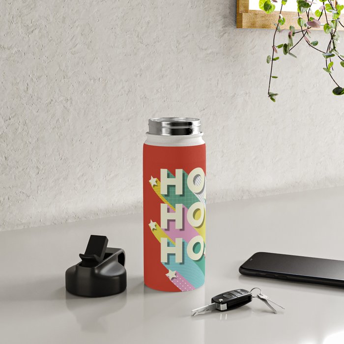 Ho Ho Ho Christmas typography Water Bottle Gallery Image 4