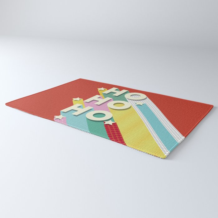 Ho Ho Ho Christmas typography Rug Gallery Image 3