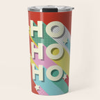 Ho Ho Ho Christmas typography Travel Mug Gallery Image 1