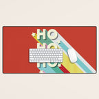 Ho Ho Ho Christmas typography Desk Mat Gallery Image 1