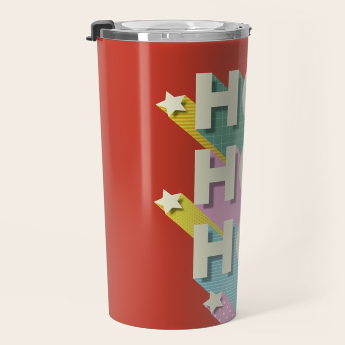 Ho Ho Ho Christmas typography Travel Mug Gallery Image 3