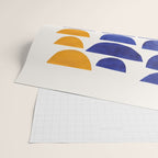 'Sunset Eyes' Mid Century Modern Minimalist Paper Collage Semicircles Blue Yellow Colors Wrapping Paper Gallery Image 2