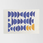 'Sunset Eyes' Mid Century Modern Minimalist Paper Collage Semicircles Blue Yellow Colors Rug Gallery Image 2