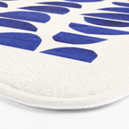 'Sunset Eyes' Mid Century Modern Minimalist Paper Collage Semicircles Blue Yellow Colors Bath Mat Gallery Image 3