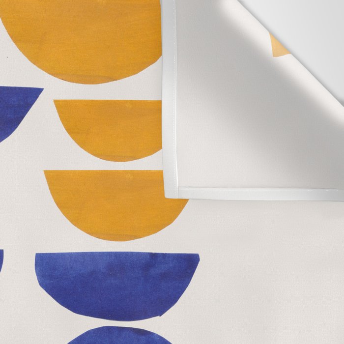 'Sunset Eyes' Mid Century Modern Minimalist Paper Collage Semicircles Blue Yellow Colors Wall Tapestry Gallery Image 3