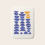 'Sunset Eyes' Mid Century Modern Minimalist Paper Collage Semicircles Blue Yellow Colors Bath Mat Gallery Image 1