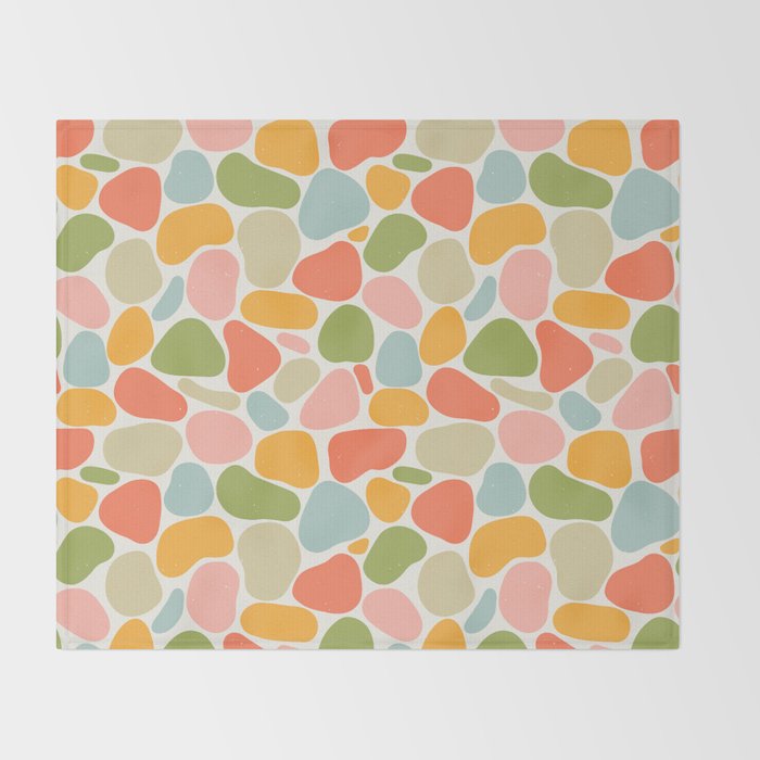 Colorful organic shape art pattern Throw Blanket Gallery Image 2