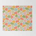 Colorful organic shape art pattern Throw Blanket Gallery Image 2