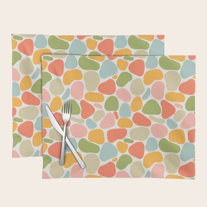 Colorful organic shape art pattern Placemat Gallery Image 1