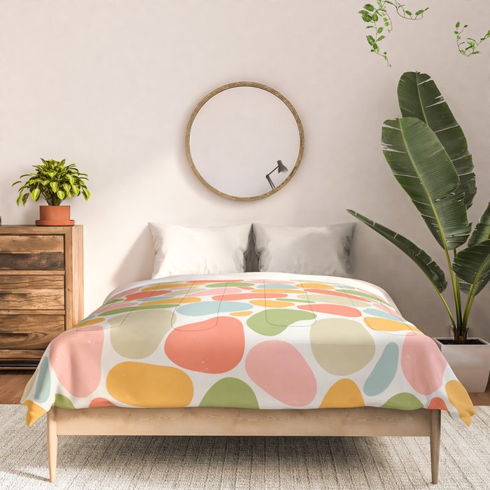 Colorful organic shape art pattern Comforter Gallery Image 3