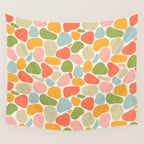 Colorful organic shape art pattern Wall Tapestry Gallery Image 4