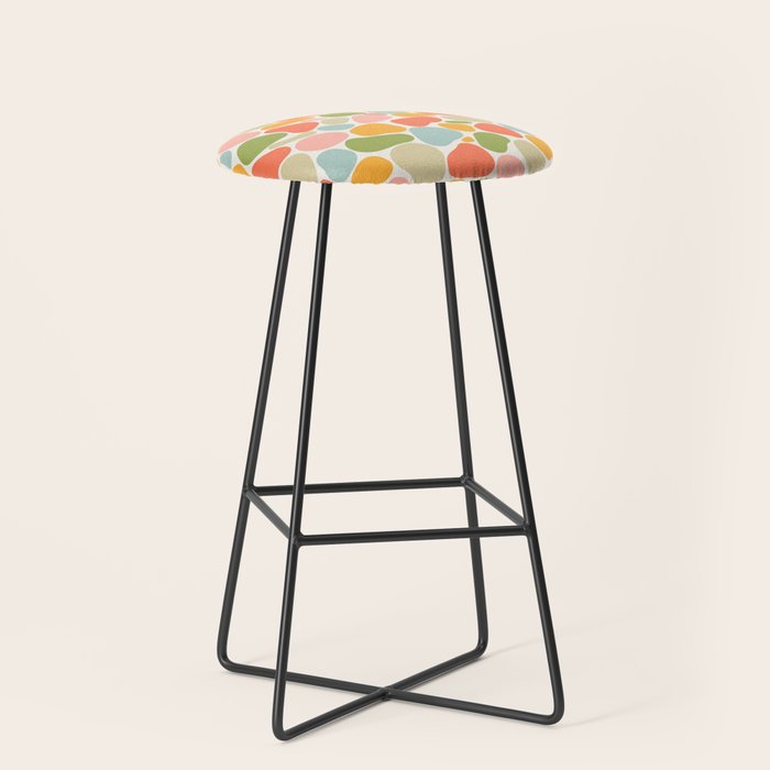 Colorful organic shape art pattern Stool Gallery Image 1