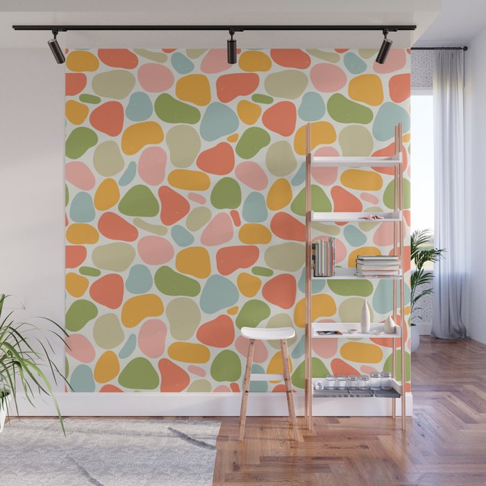 Colorful organic shape art pattern Wall Mural Gallery Image 1