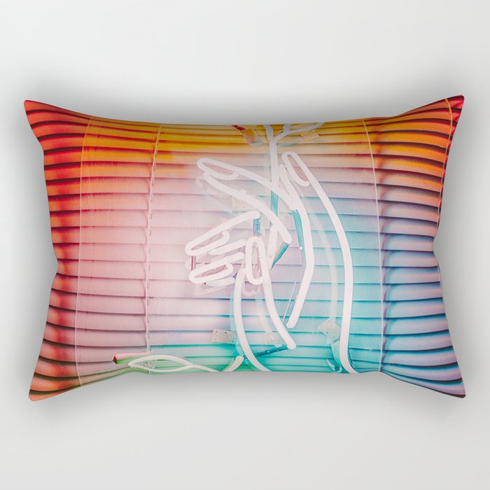 NEON ROSE Rectangular Pillow Gallery Image 1