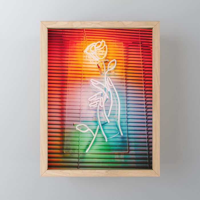 NEON ROSE Mini Art Print Gallery Image 1