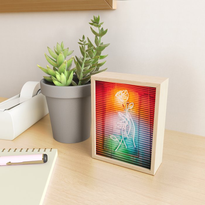 NEON ROSE Mini Art Print Gallery Image 2