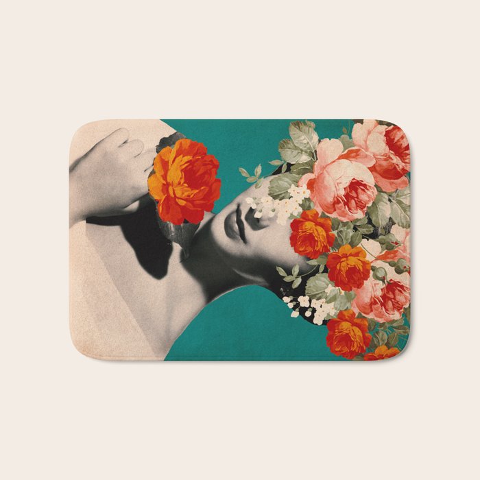 WOMAN WITH FLOWERS Bath Mat Gallery Image 1