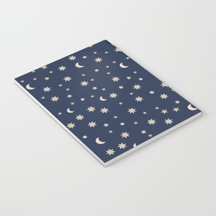Moon Stars Pattern - Dark Blue Notebook Gallery Image 3