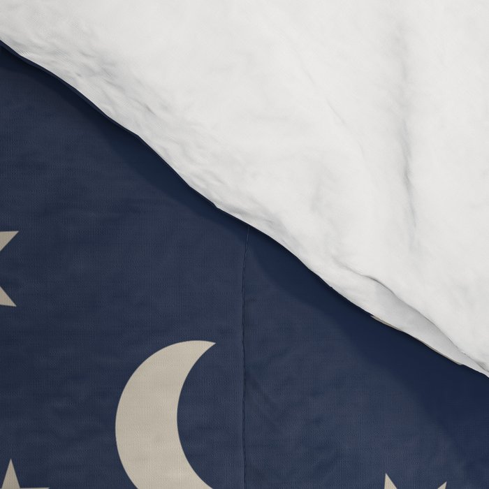 Moon Stars Pattern - Dark Blue Comforter Gallery Image 4